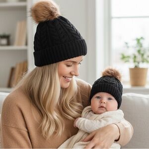 Mom & Me Knit Beanie Set
